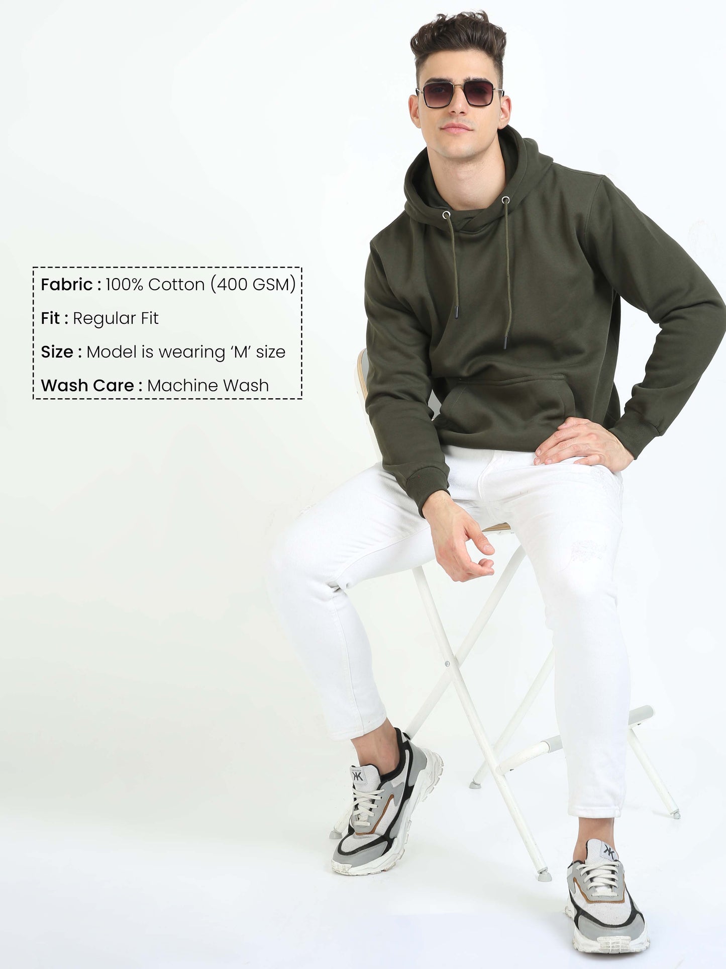 Men Olive Green Hoodie