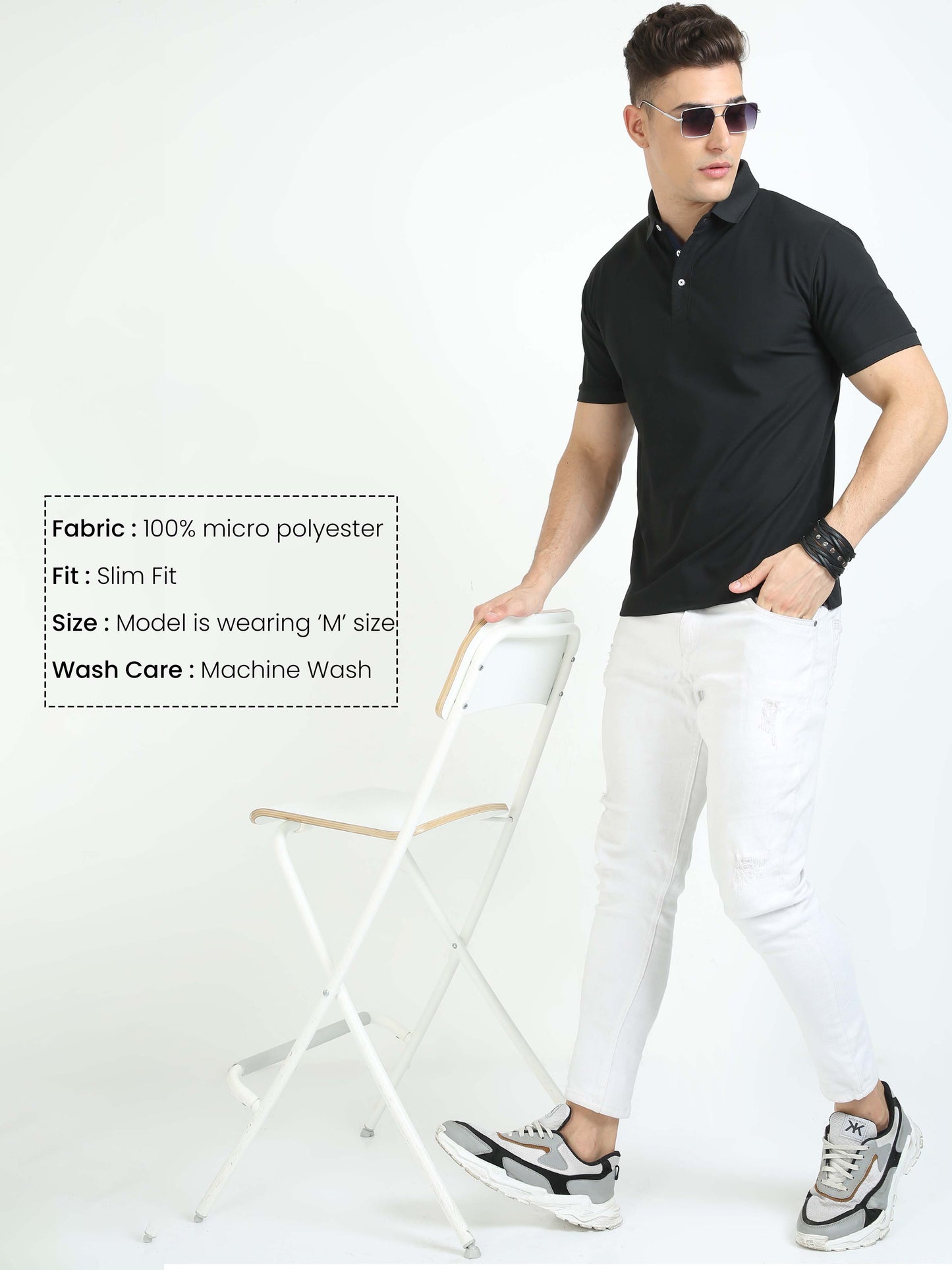 Black Men's Polo T-shirt