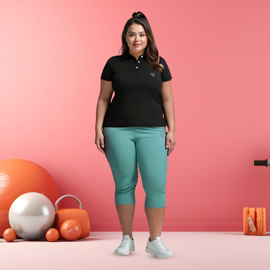 Women Active Polo Tee -Plus Size