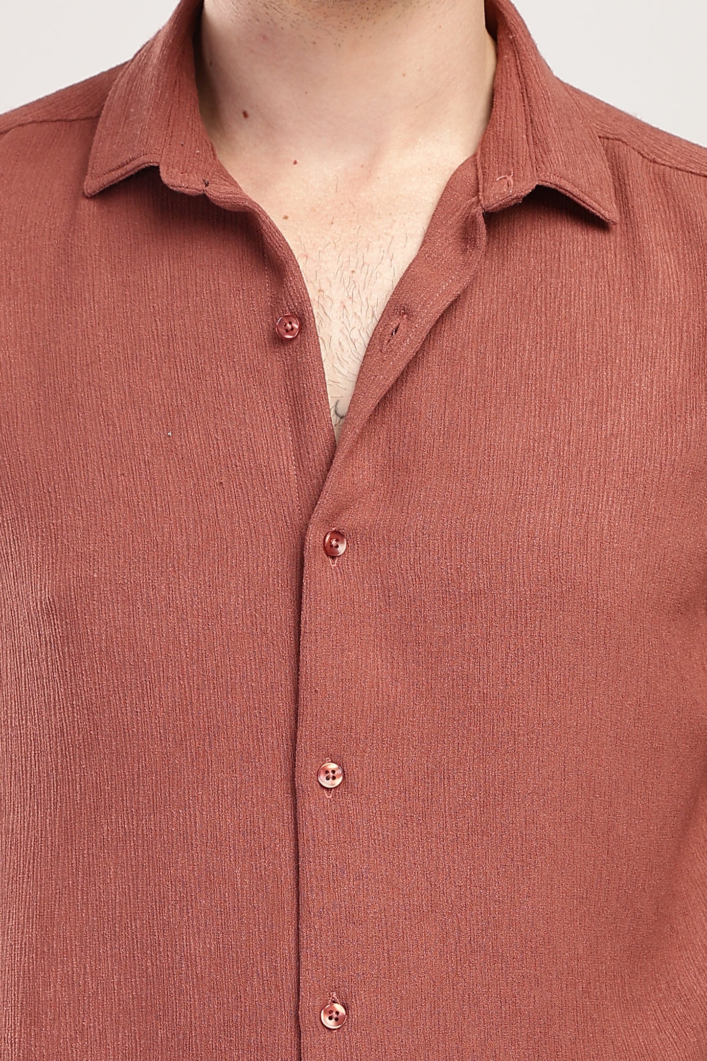 Men Textured Shirt-Rustic