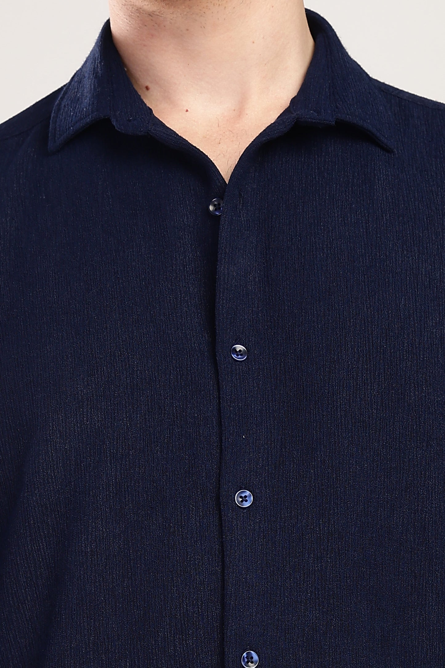 Men Textured Shirt-Navy