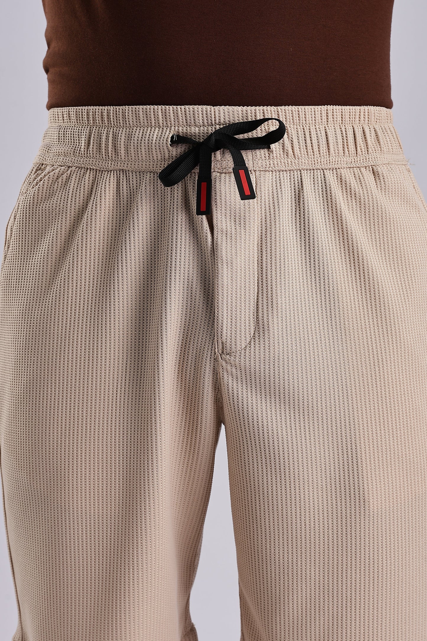 Men Jacquad Shorts-Beige