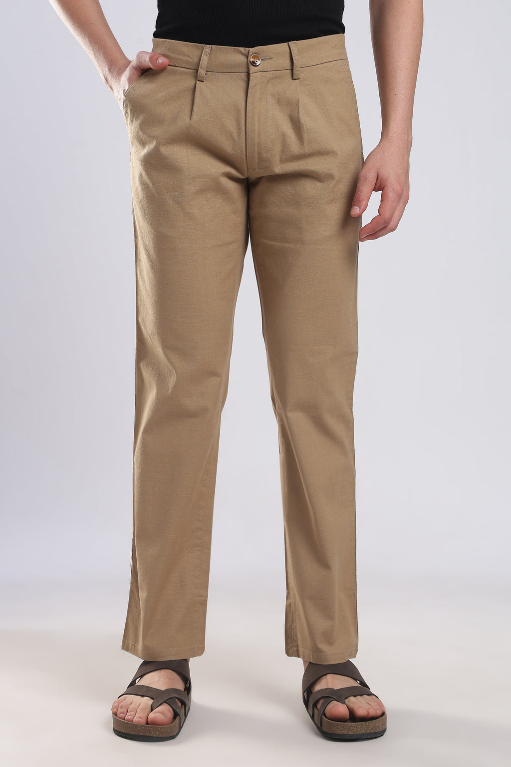 Linen Pleat Traveller-Khakhi