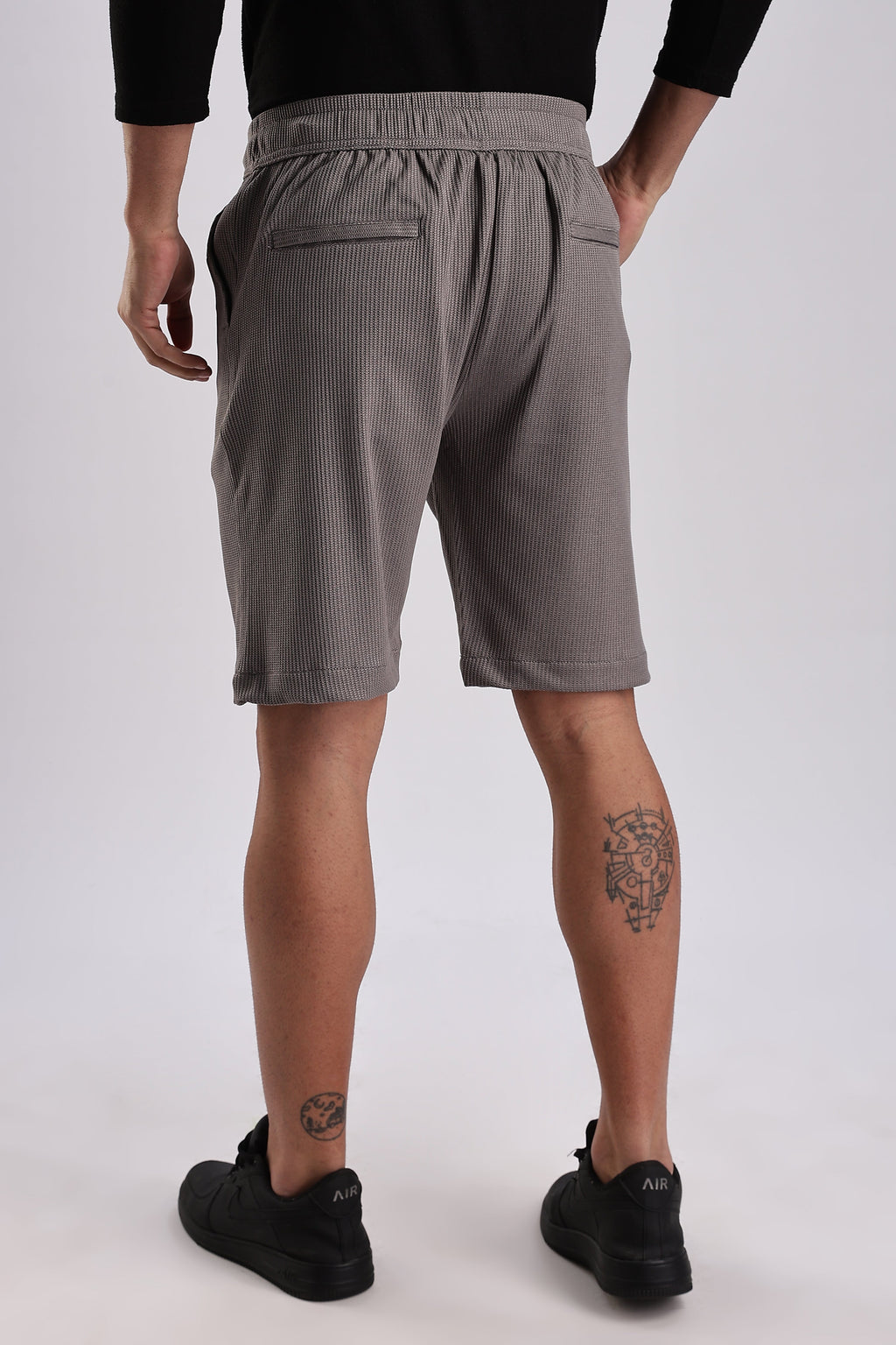 Men Jacquad Shorts-Grey