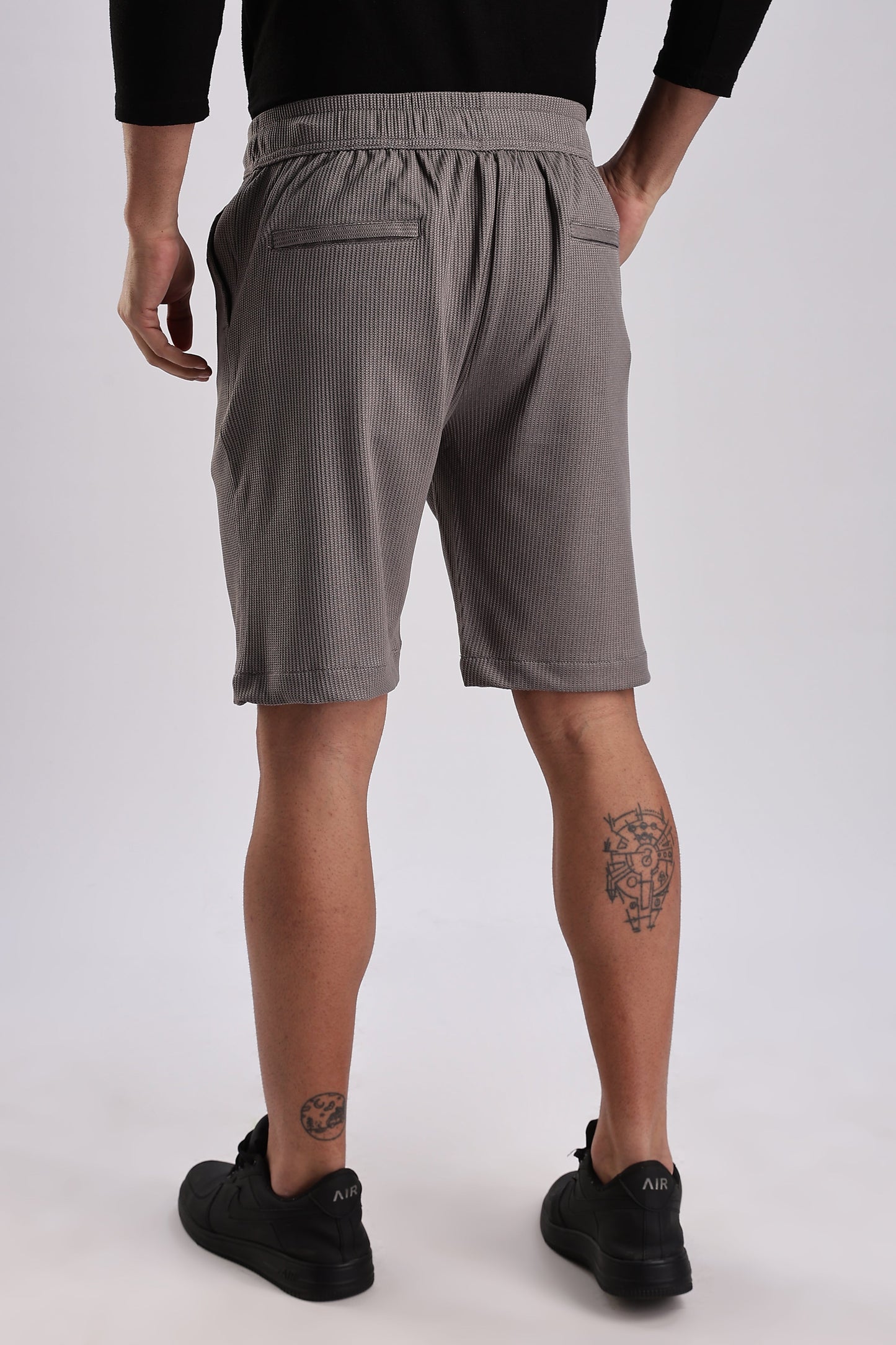 Men Jacquad Shorts-Grey