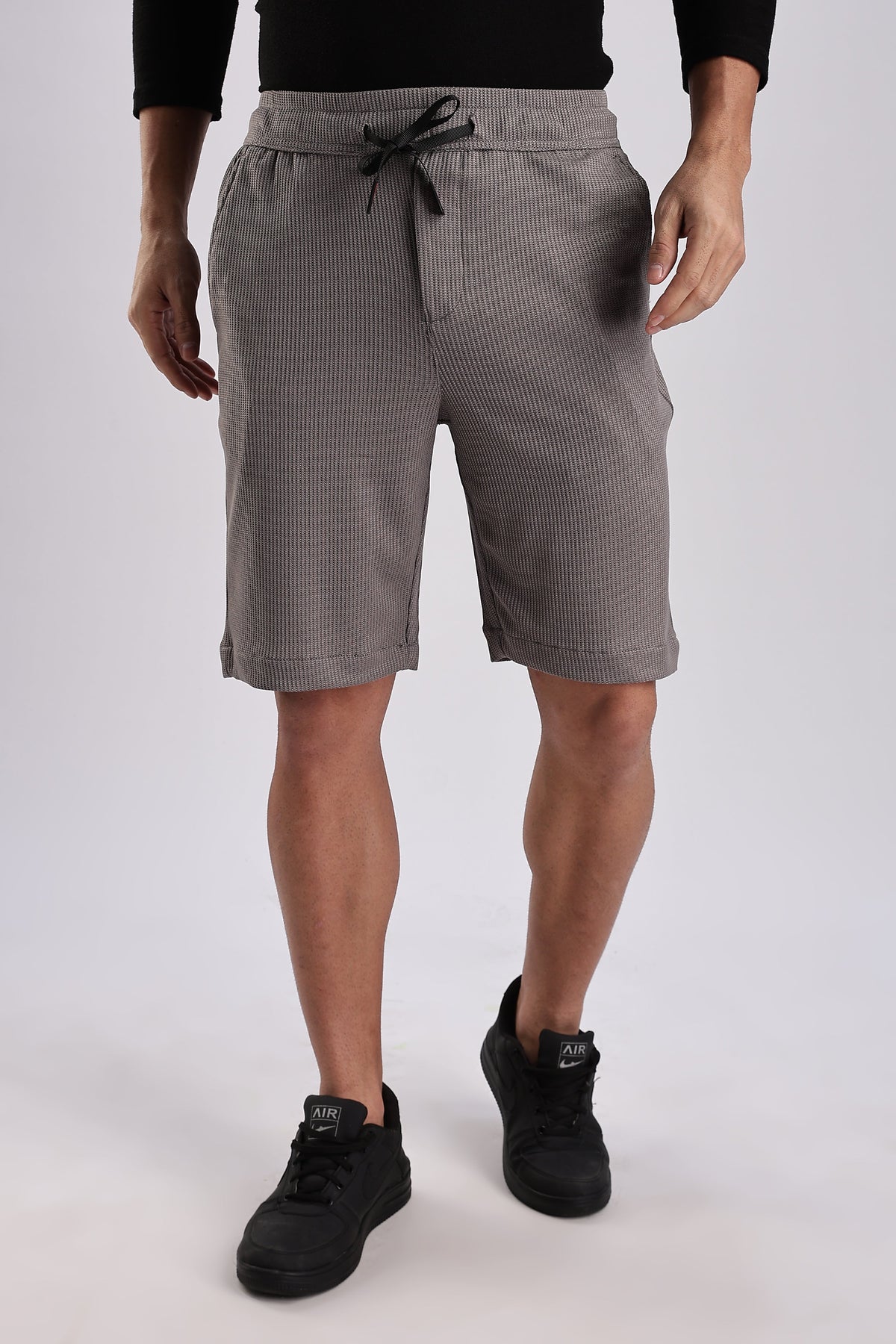 Men Jacquad Shorts-Grey