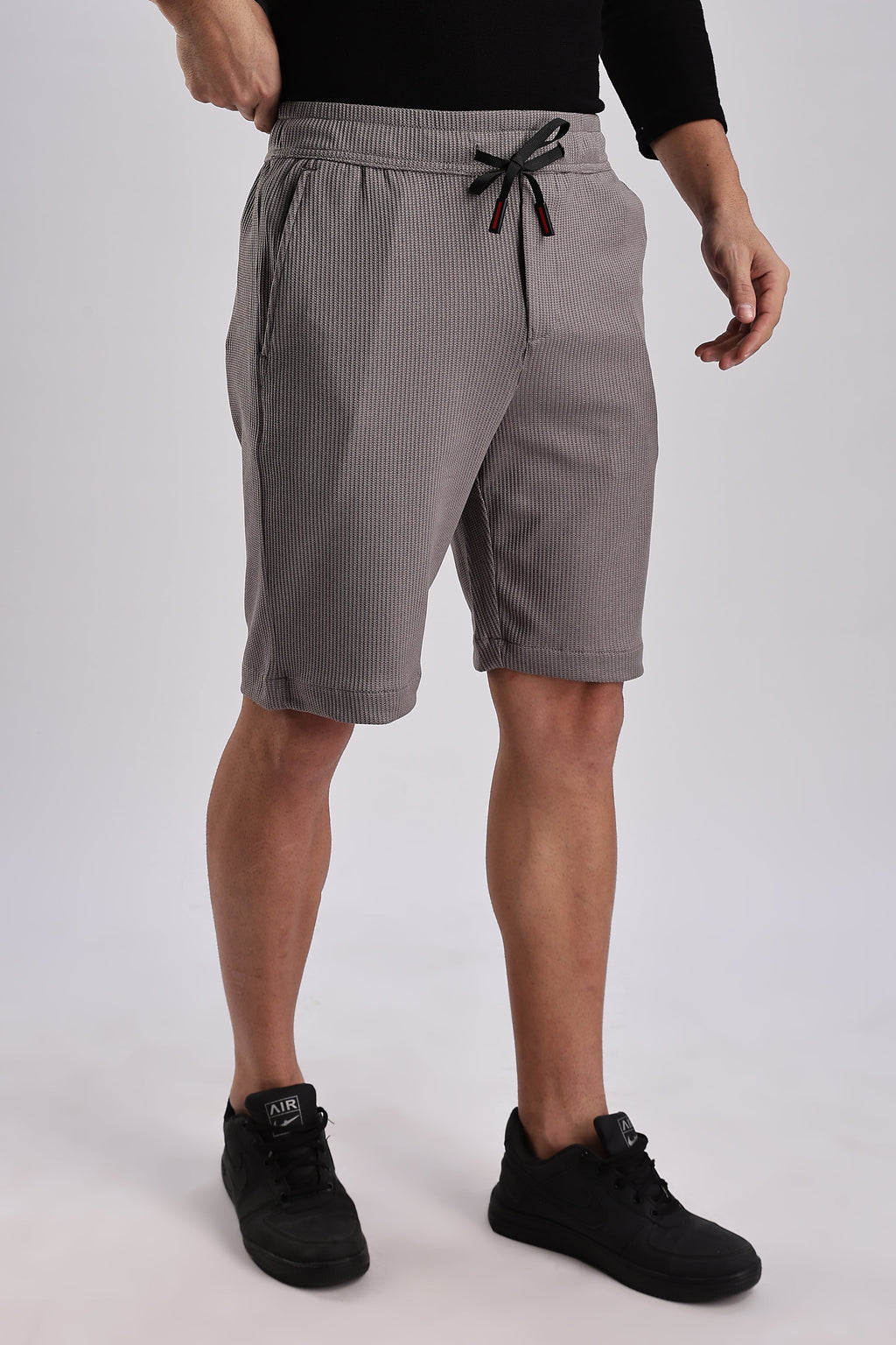 Men Jacquad Shorts-Grey