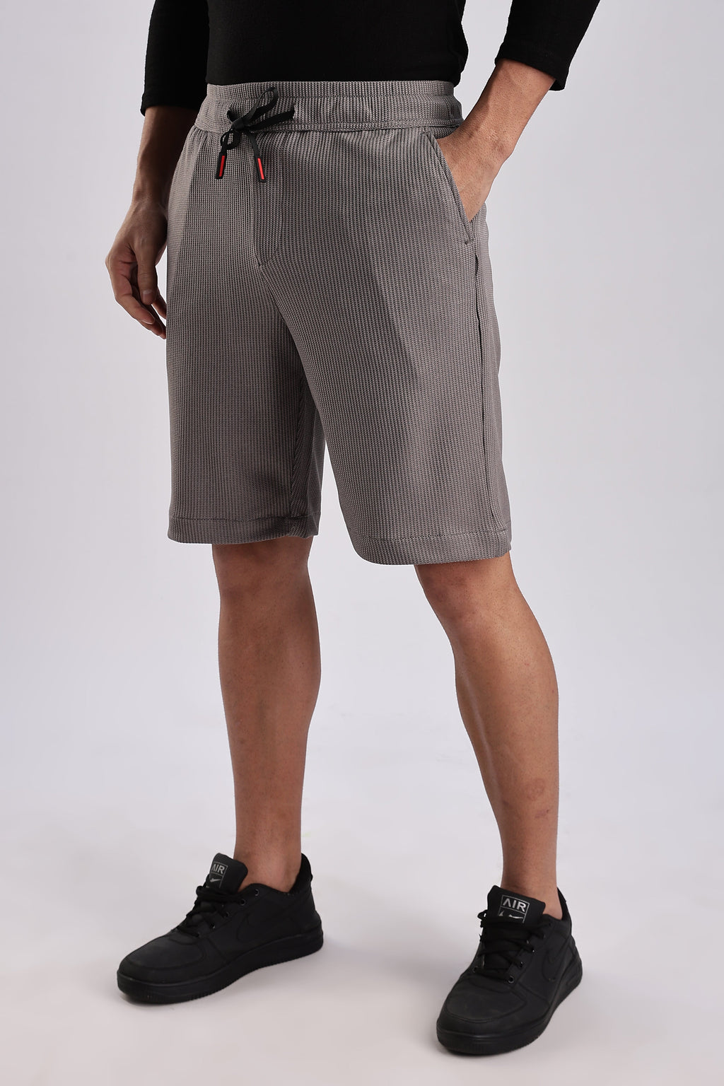 Men Jacquad Shorts-Grey
