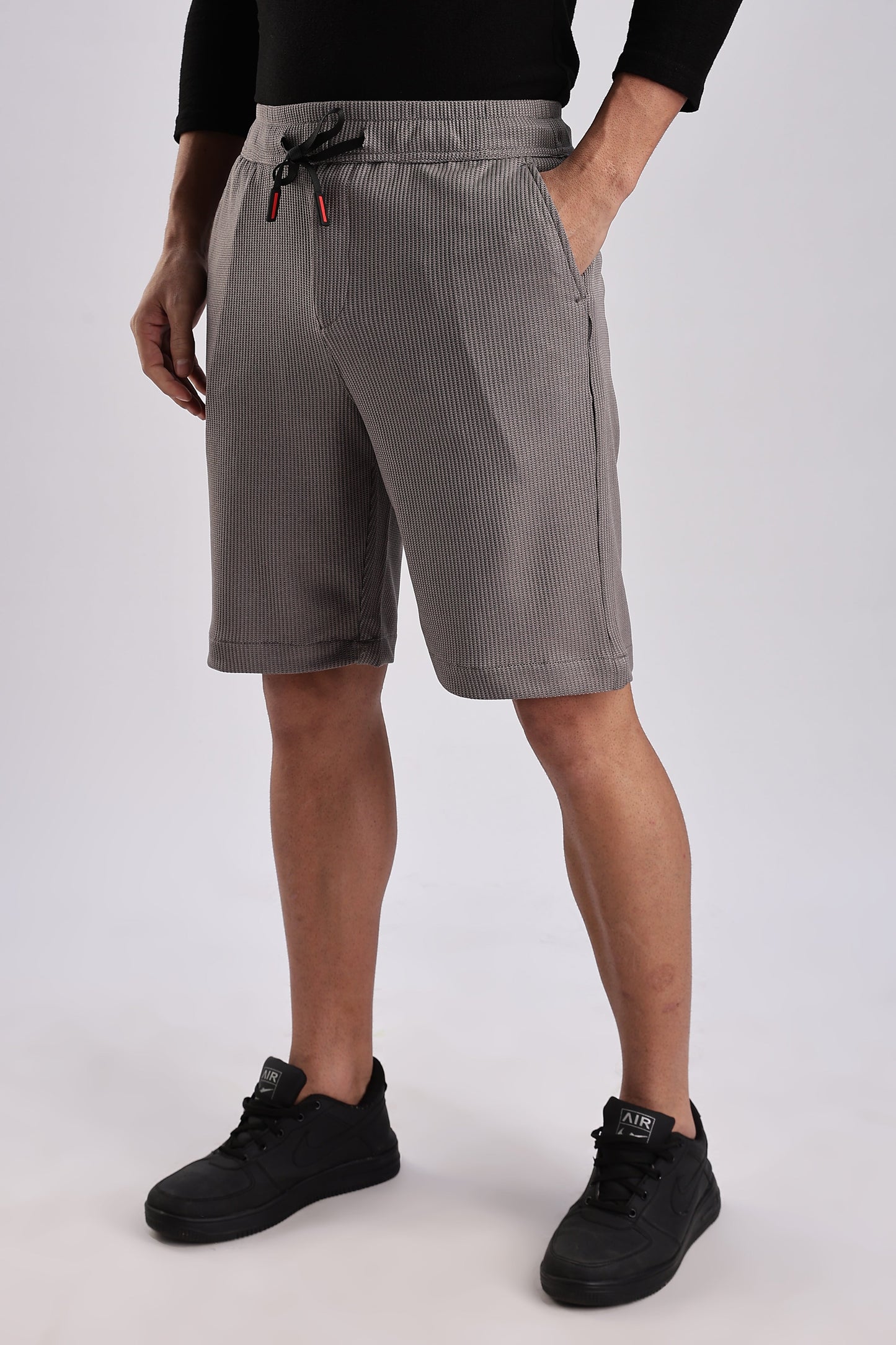Men Jacquad Shorts-Grey