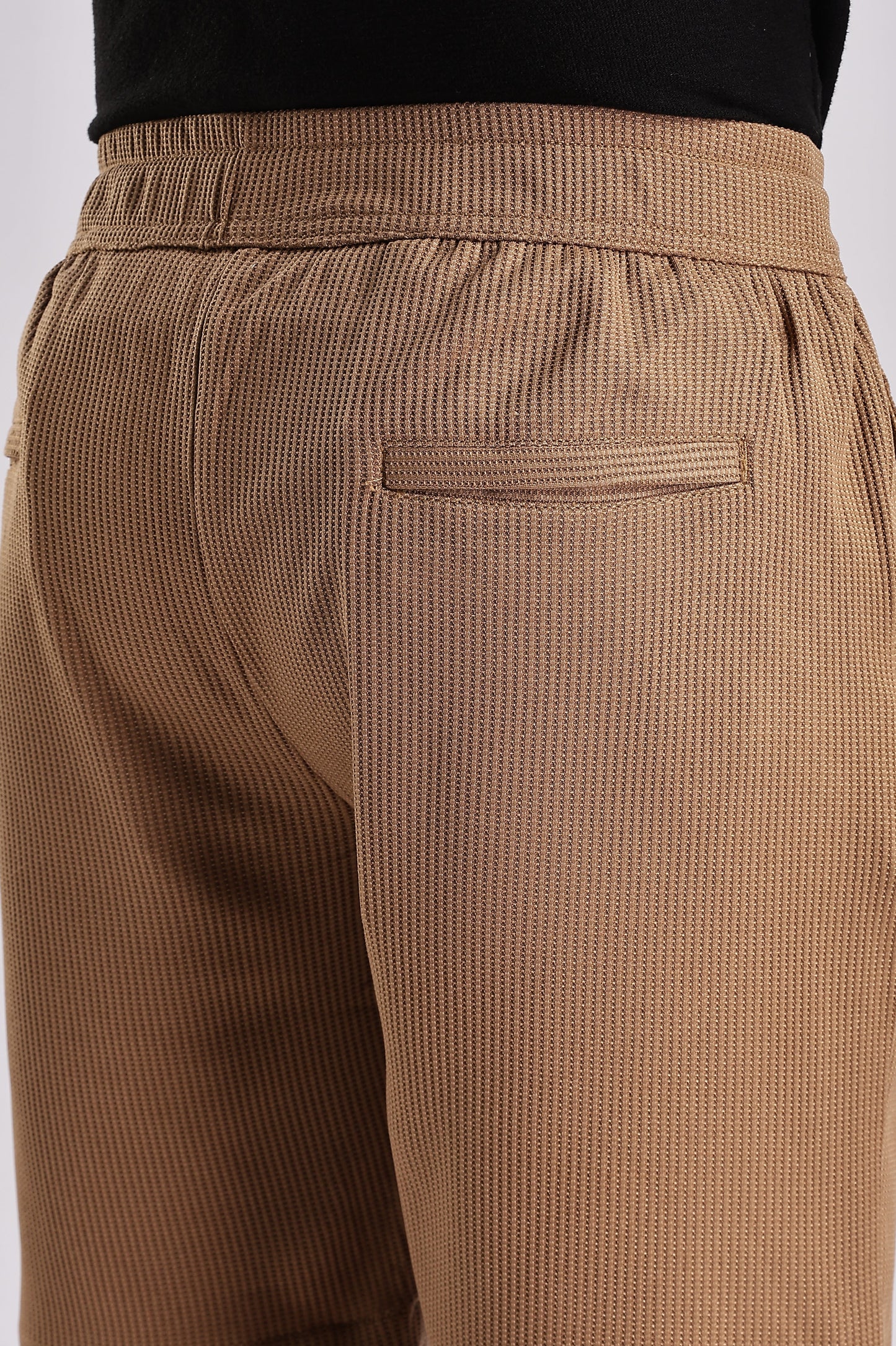 Men Jacquad Shorts-Fawn