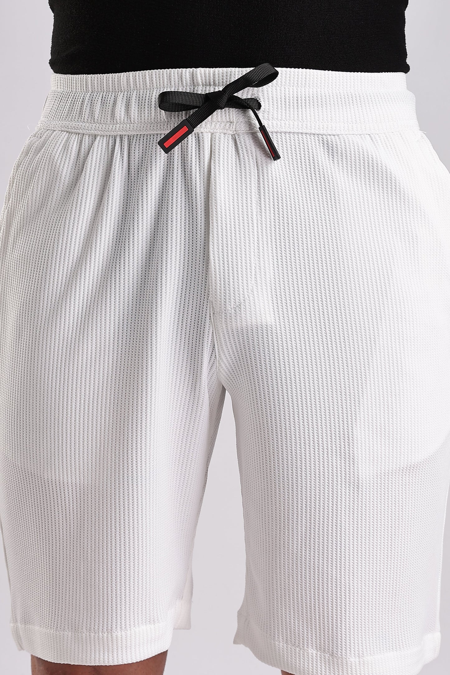 Men Jacquad Shorts-White