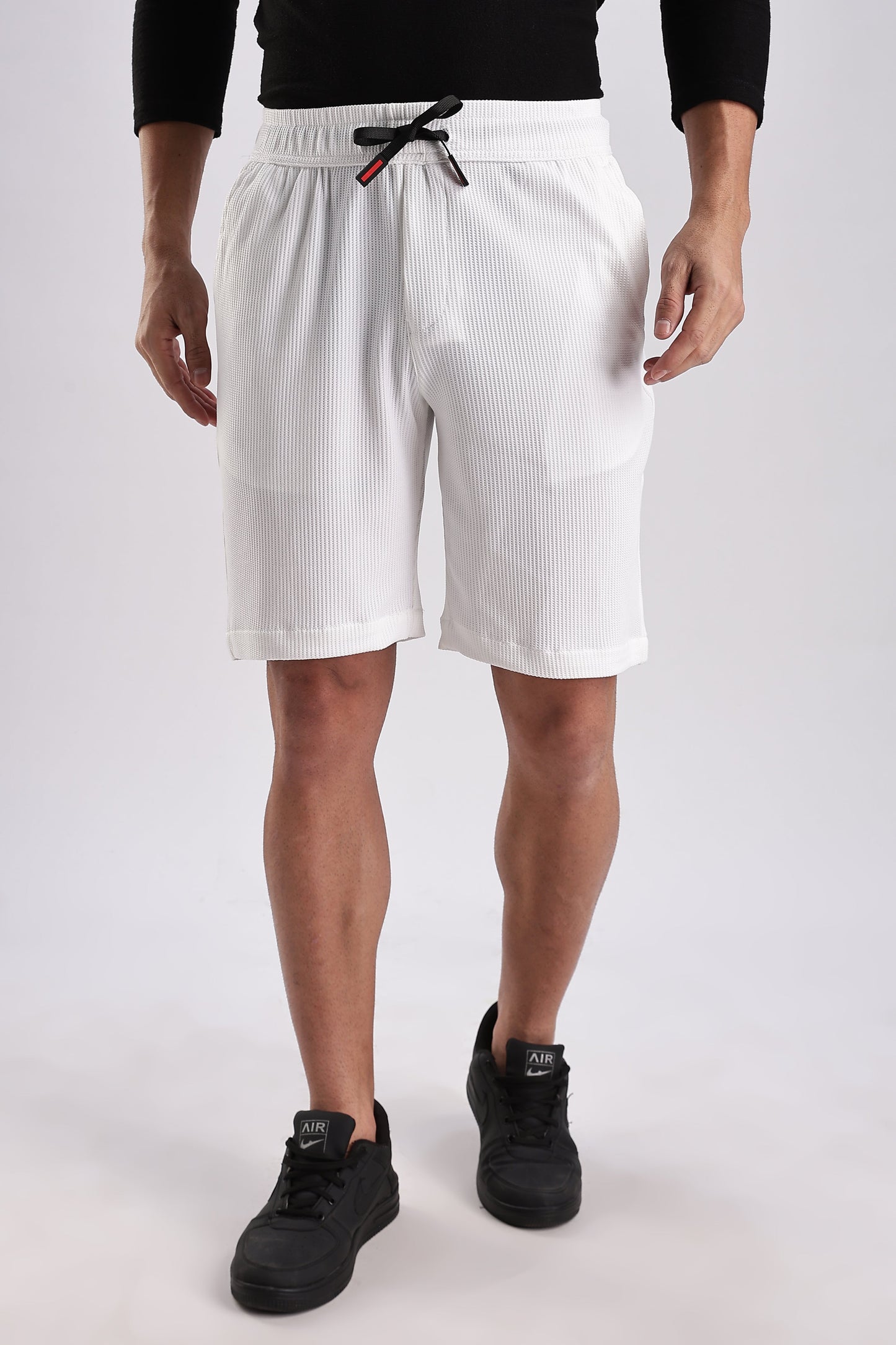 Men Jacquad Shorts-White
