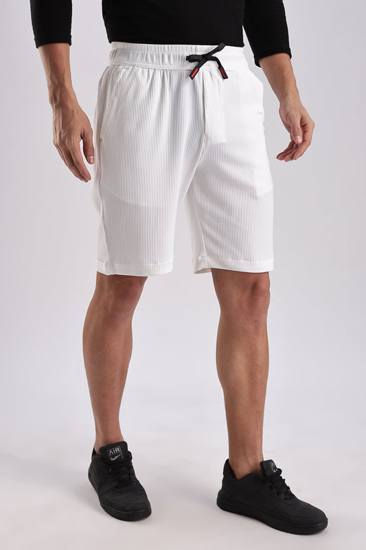 Men Jacquad Shorts-White