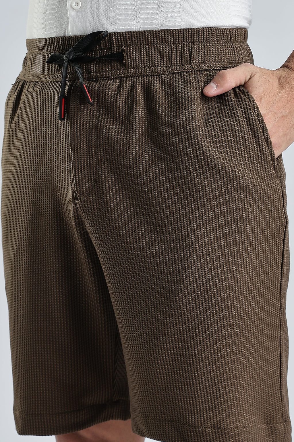 Men Jacquad Shorts-Olive