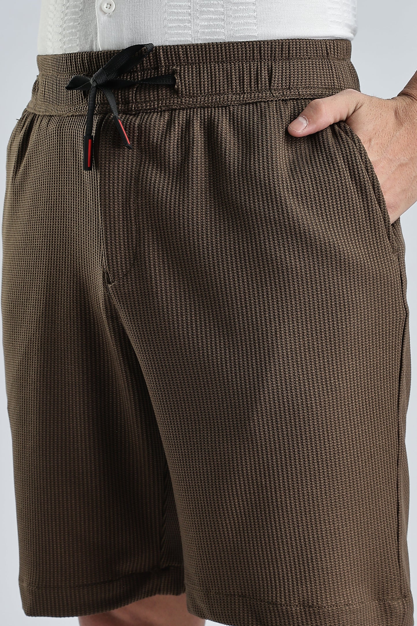 Men Jacquad Shorts-Olive