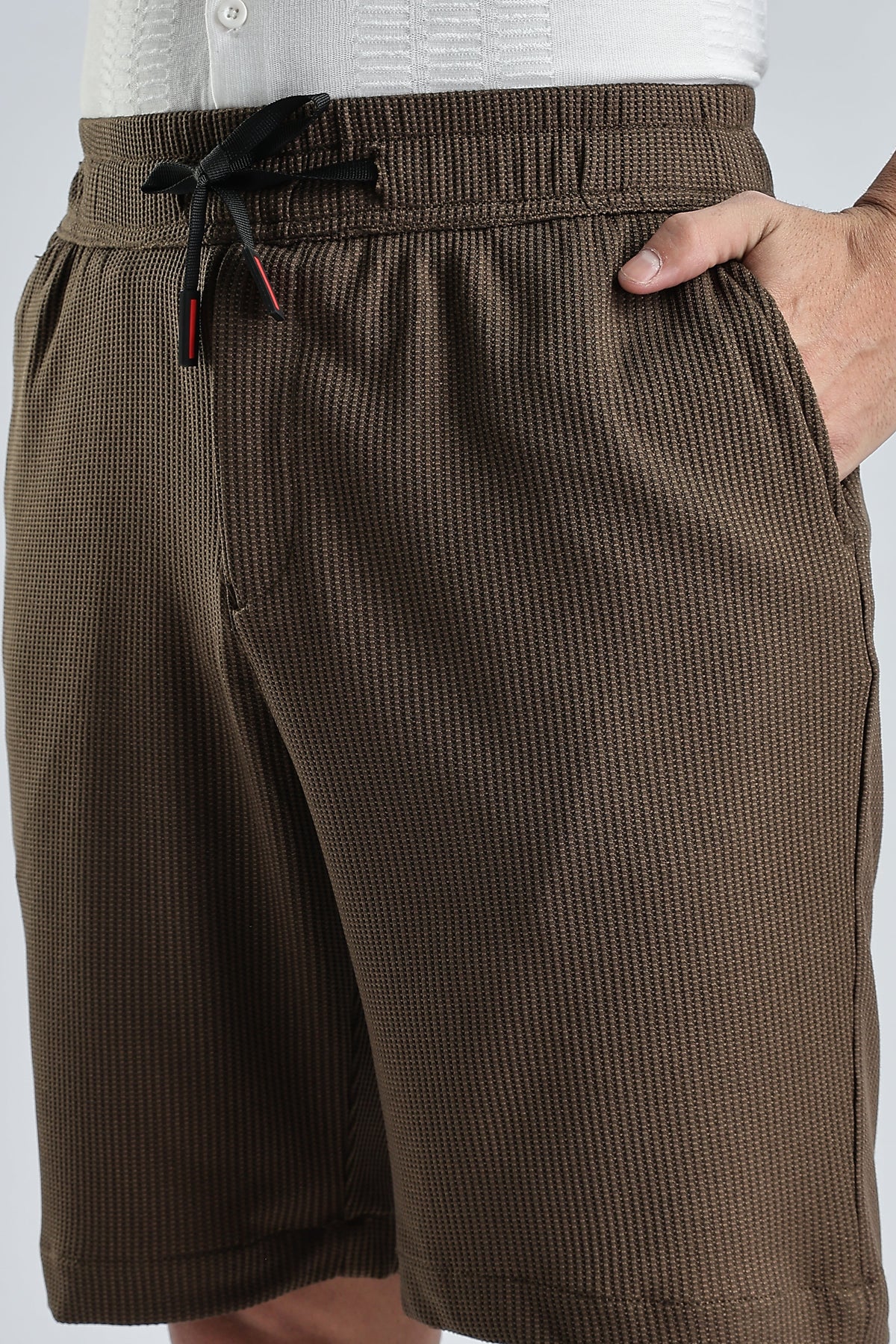 Men Jacquad Shorts-Olive