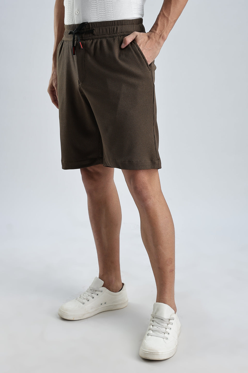 Men Jacquad Shorts-Olive