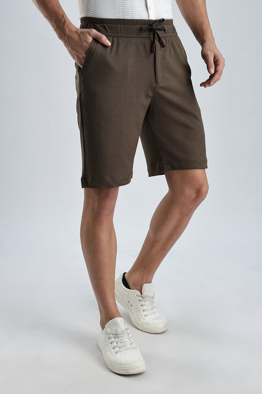 Men Jacquad Shorts-Olive