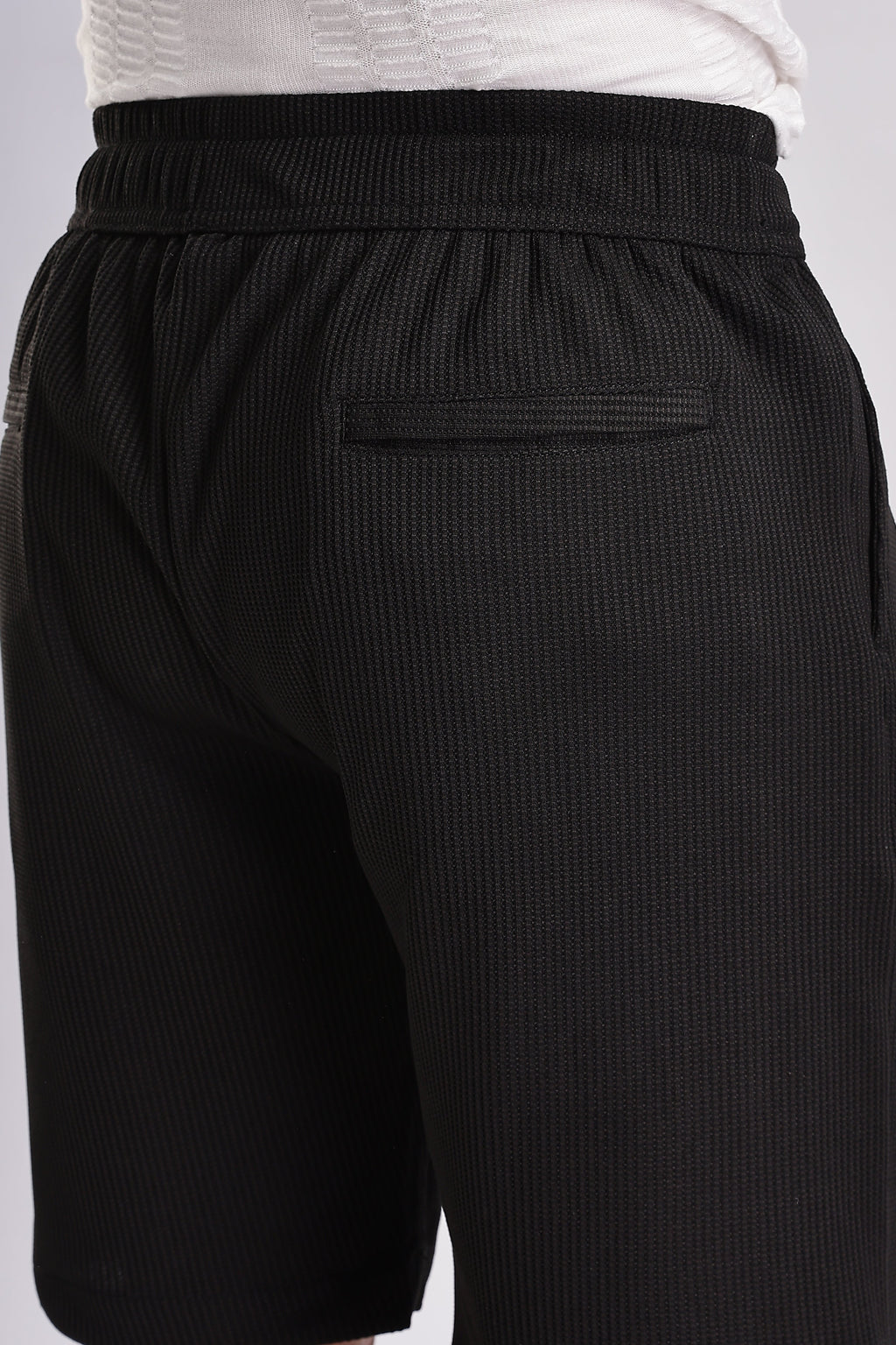 Men Jacquad Shorts-Black