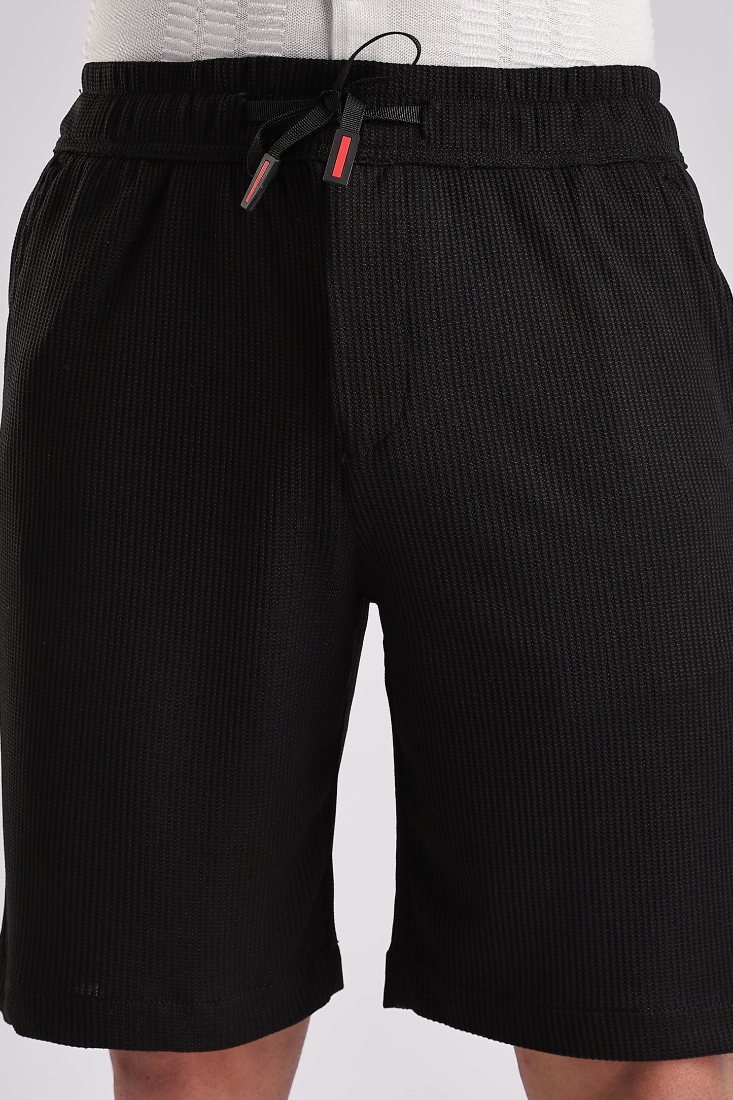 Men Jacquad Shorts-Black