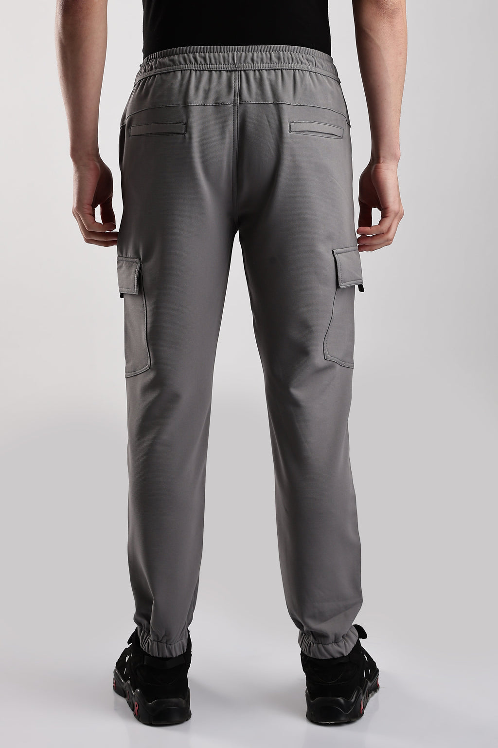 Men Structured Imported Utility Joggers-Lt Grey
