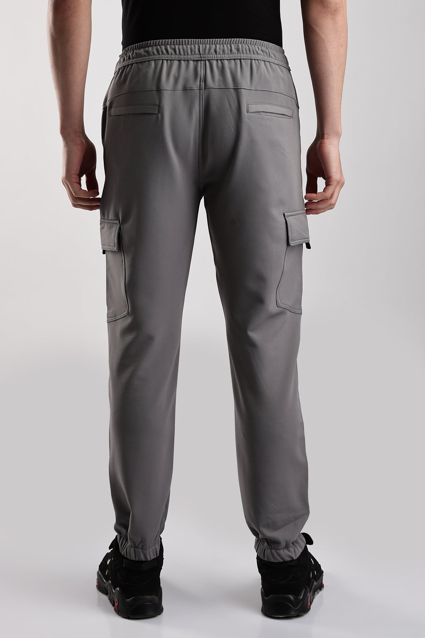 Men Structured Imported Utility Joggers-Lt Grey