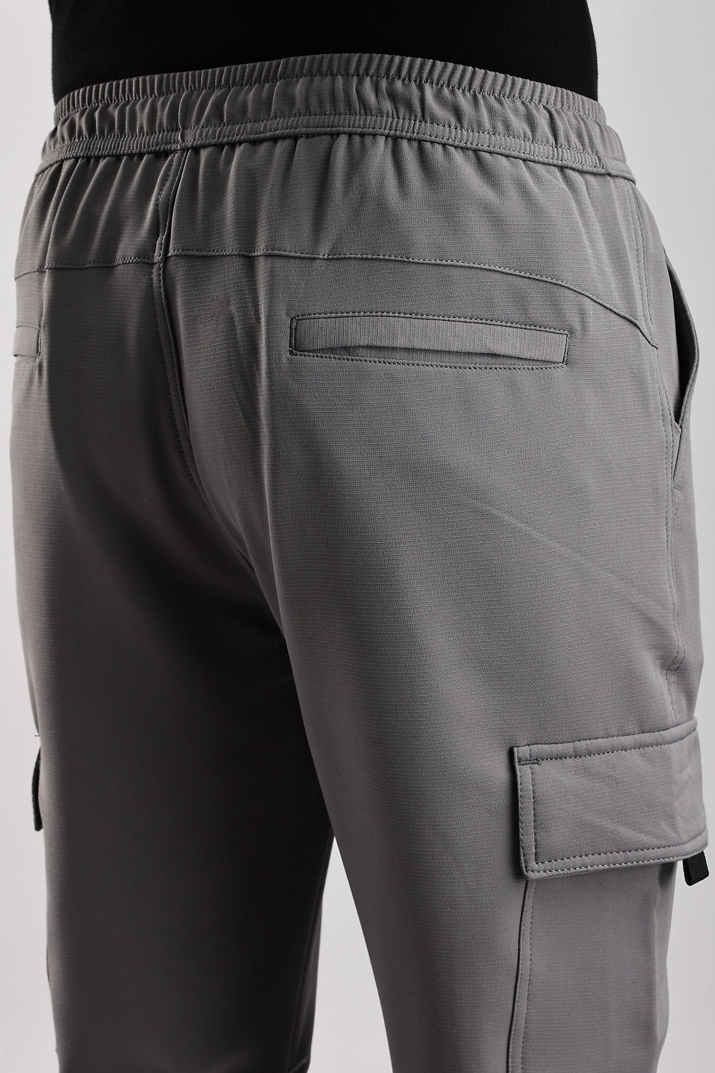 Men Structured Imported Utility Joggers-Lt Grey