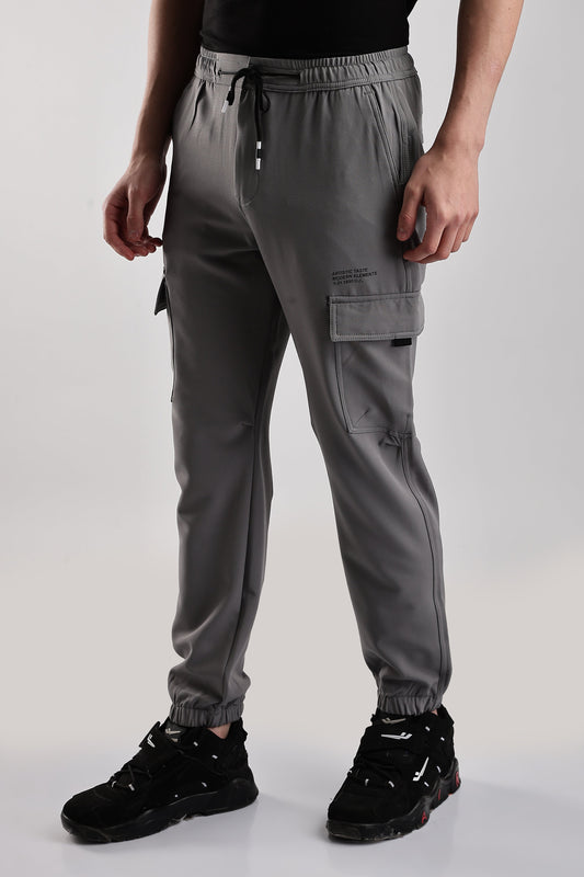 Men Structured Imported Utility Joggers-Lt Grey