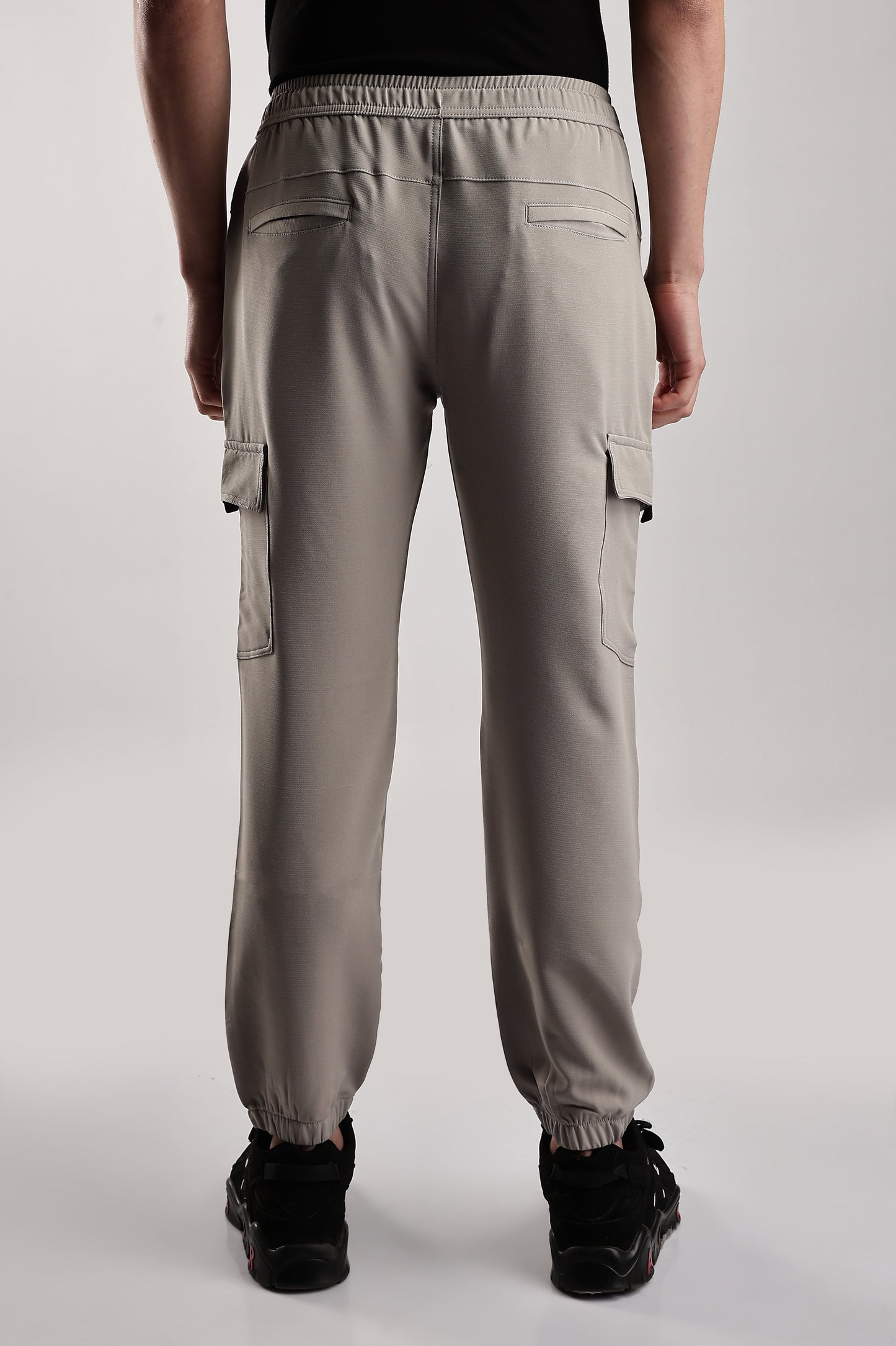Men Structured Imported Utility Joggers-Cream