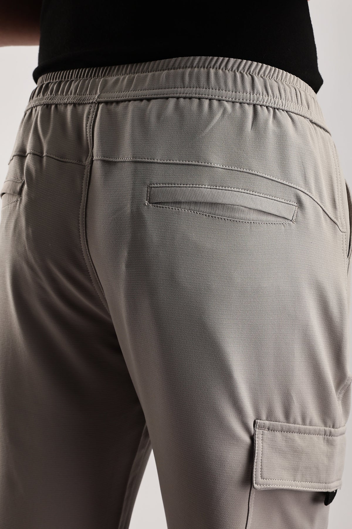 Men Structured Imported Utility Joggers-Cream