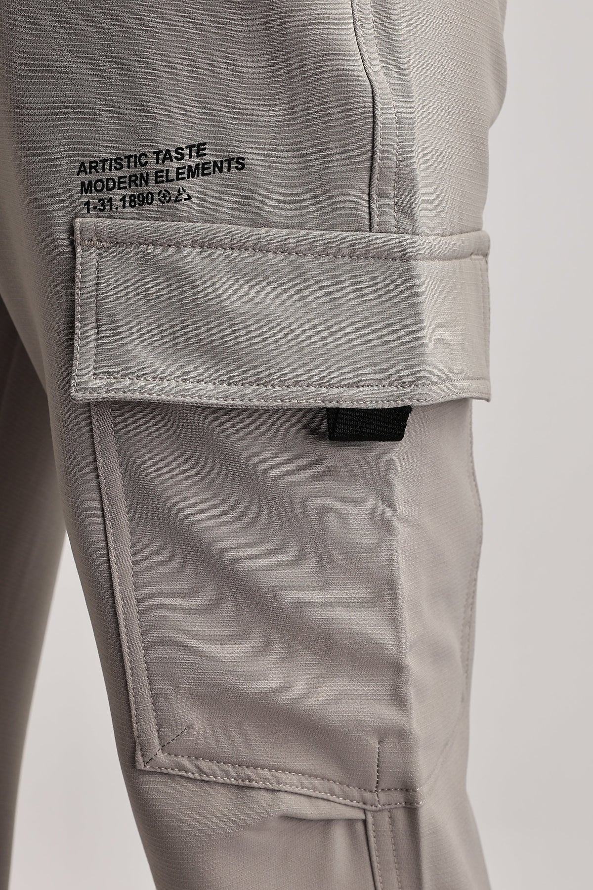 Men Structured Imported Utility Joggers-Cream