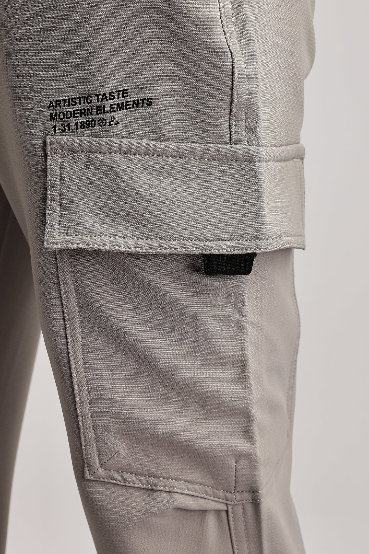 Men Structured Imported Utility Joggers-Cream