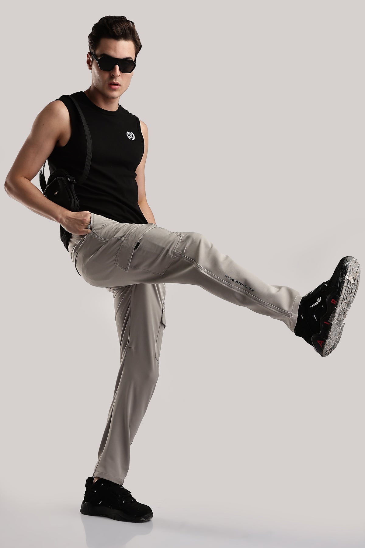 Men Structured Imported Utility Cargo-Cream