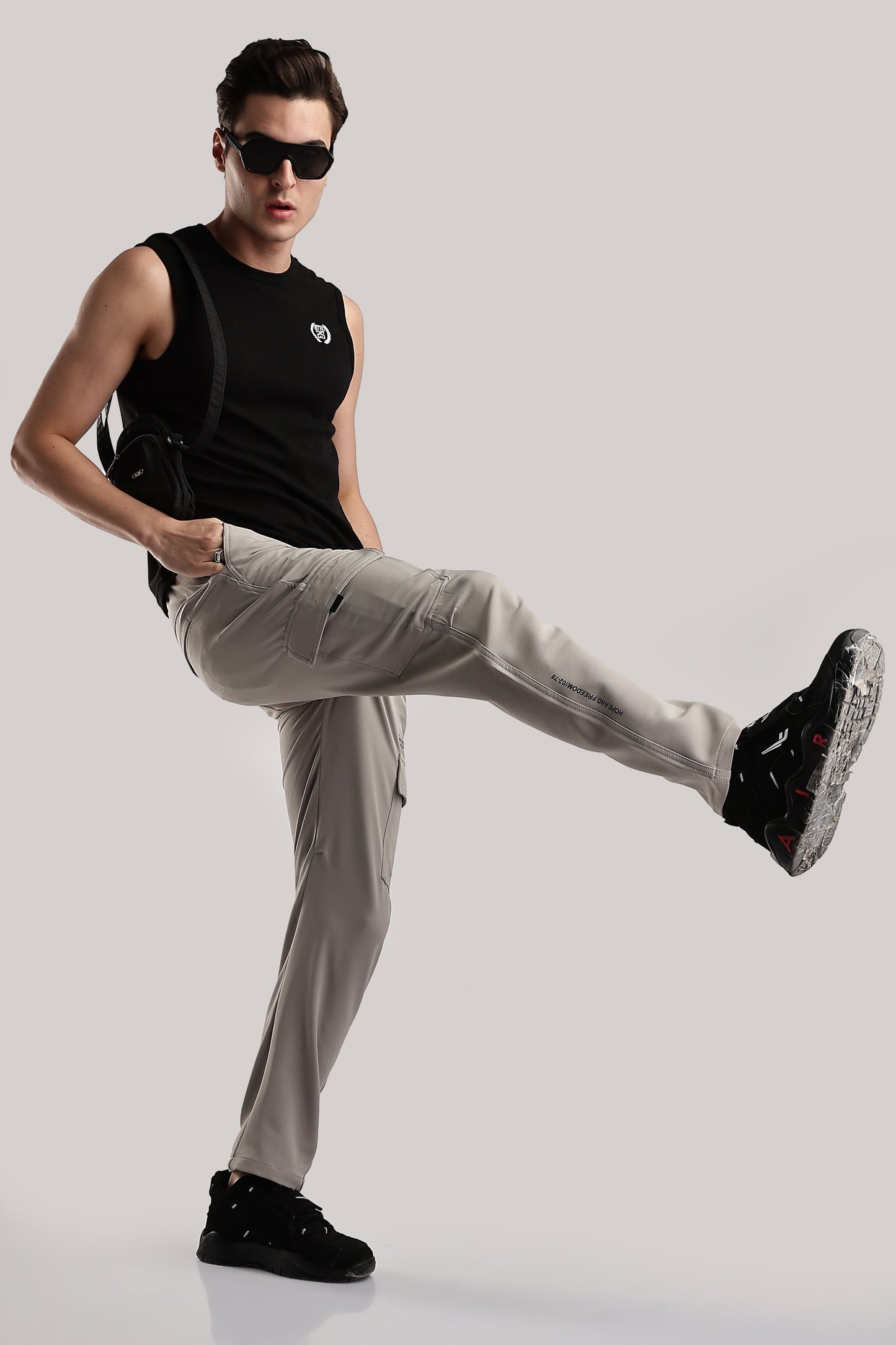 Men Structured Imported Utility Cargo-Cream