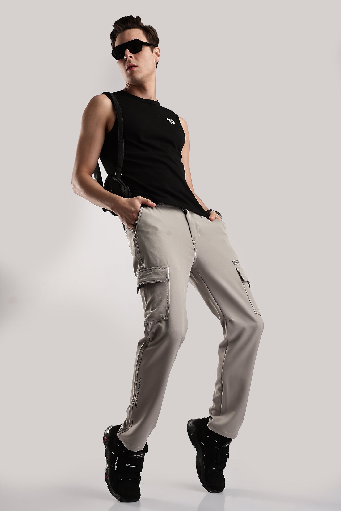 Men Structured Imported Utility Cargo-Cream