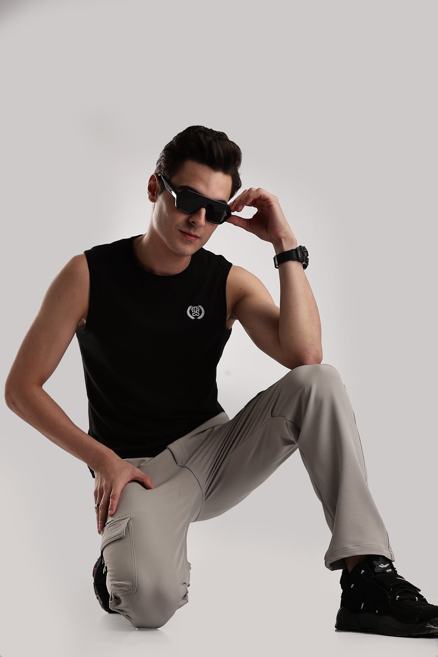 Men Structured Imported Utility Cargo-Cream