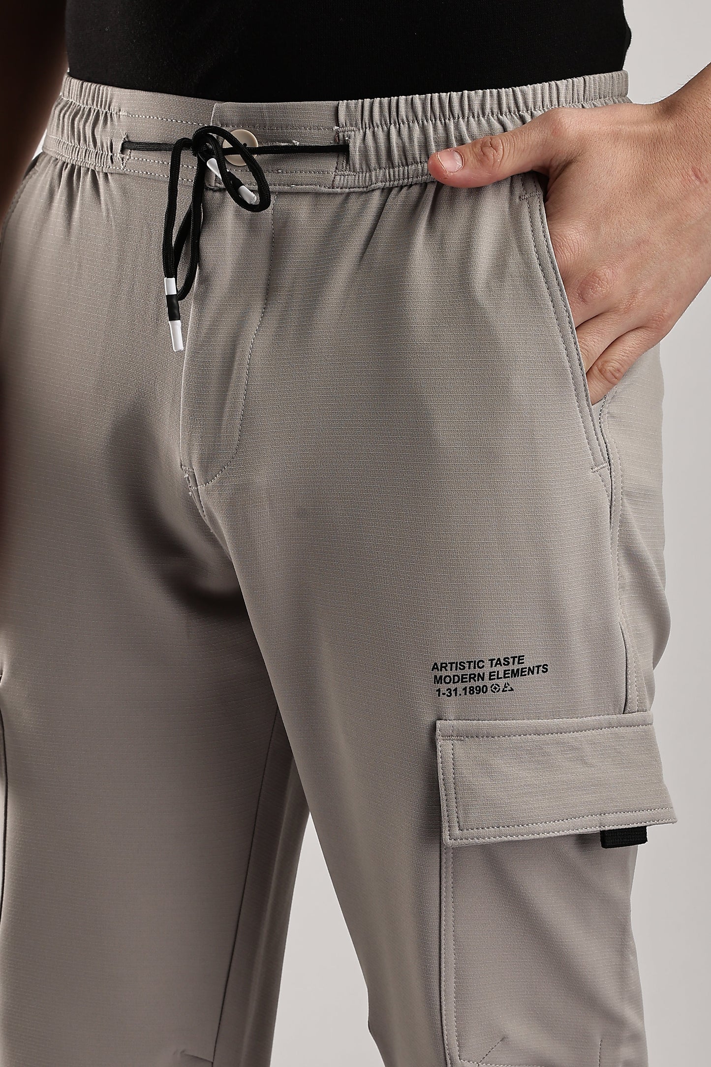 Men Structured Imported Utility Cargo-Cream