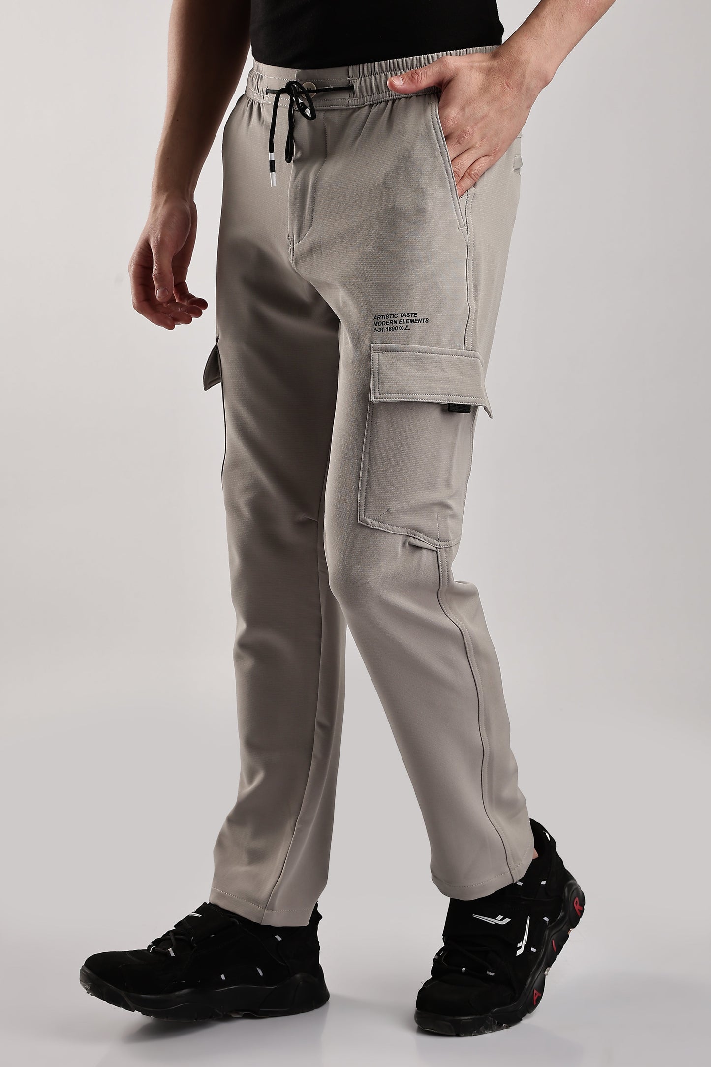 Men Structured Imported Utility Cargo-Cream