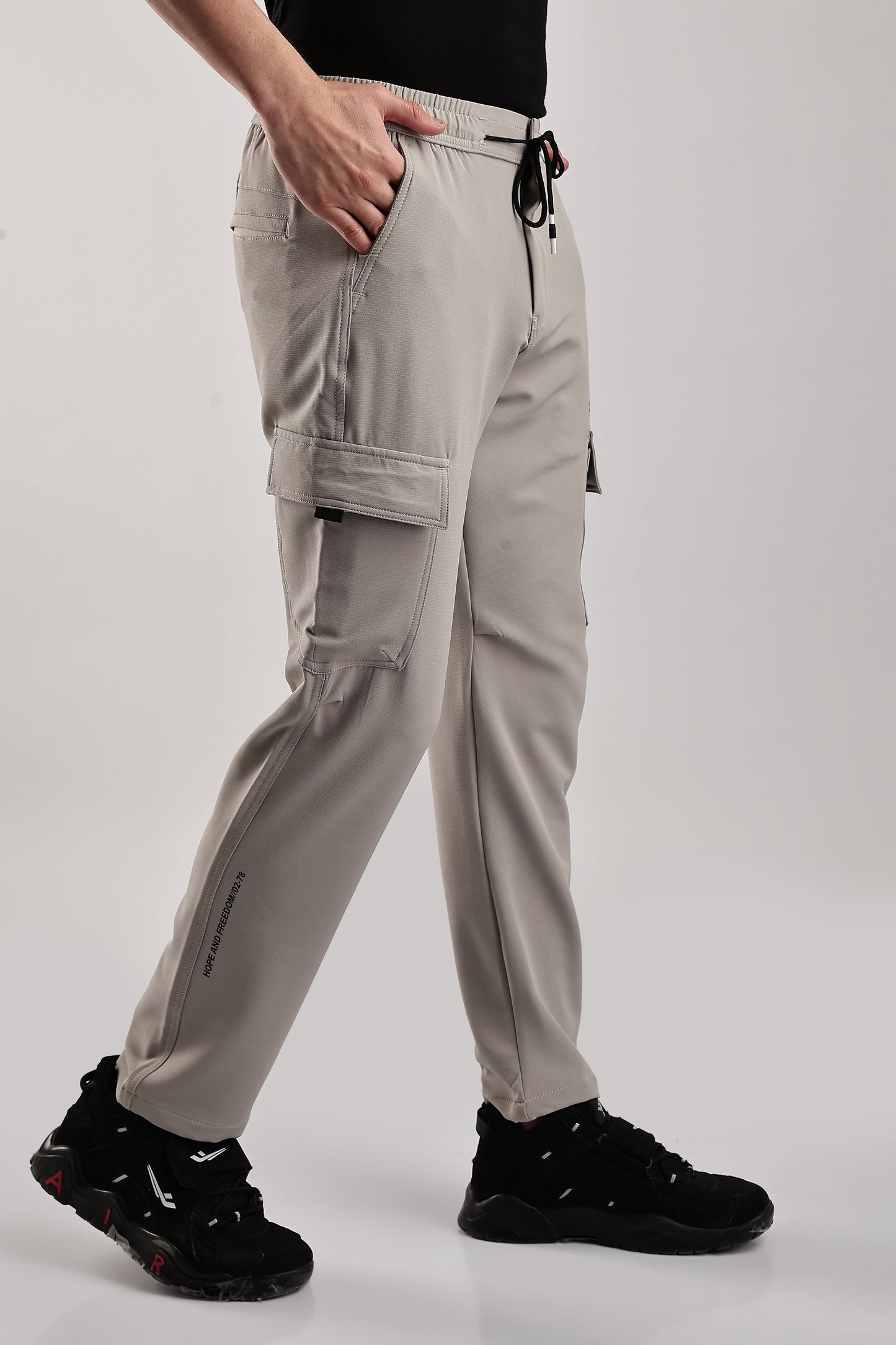Men Structured Imported Utility Cargo-Cream