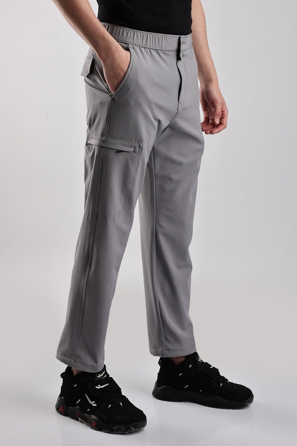 Men Structured Adventure Cargo-Lt Grey
