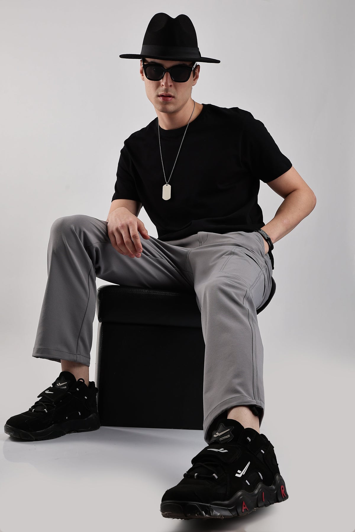 Men Structured Adventure Cargo-Lt Grey