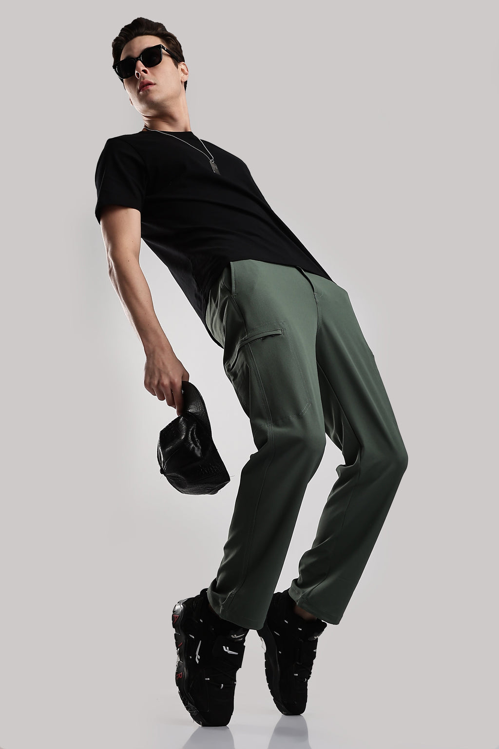 Men Structured Adventure Cargo-Ft Green