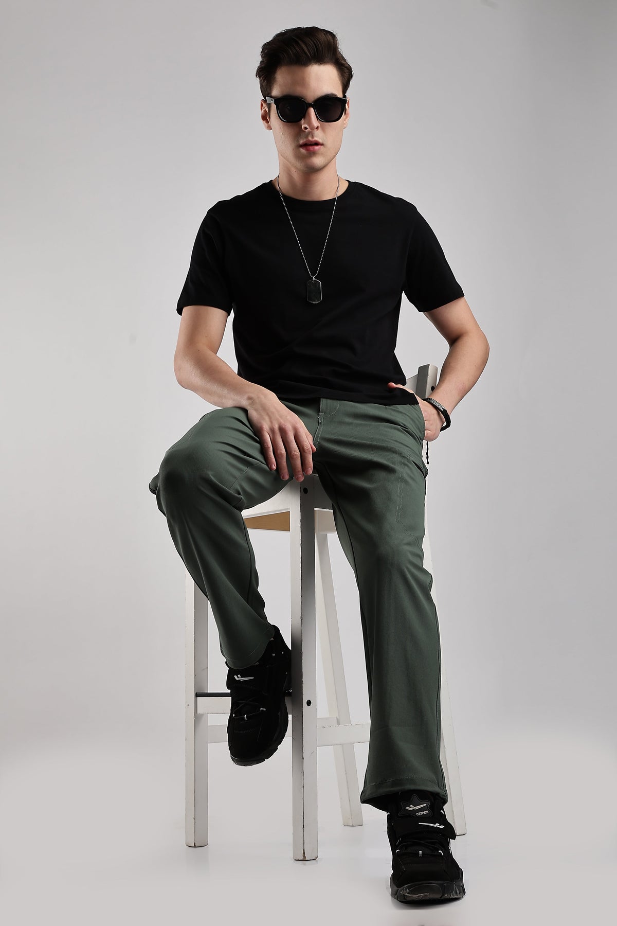 Men Structured Adventure Cargo-Ft Green