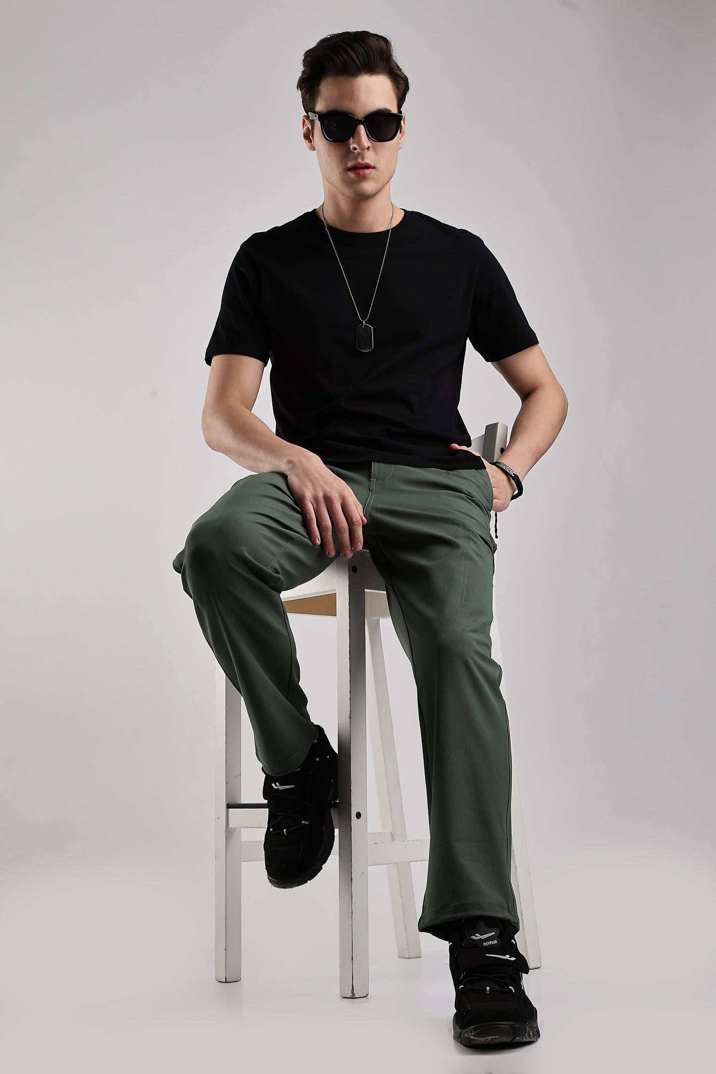 Men Structured Adventure Cargo-Ft Green