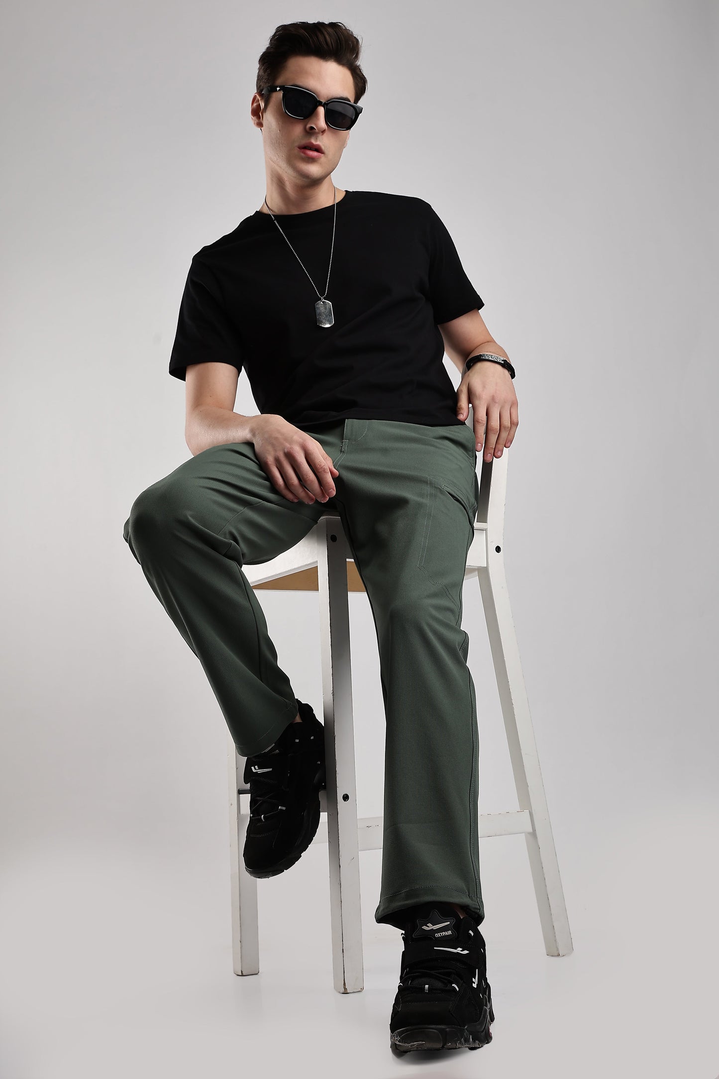 Men Structured Adventure Cargo-Ft Green