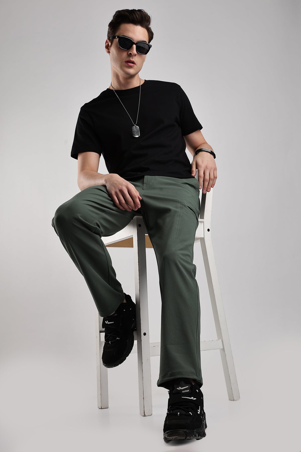 Men Structured Adventure Cargo-Ft Green