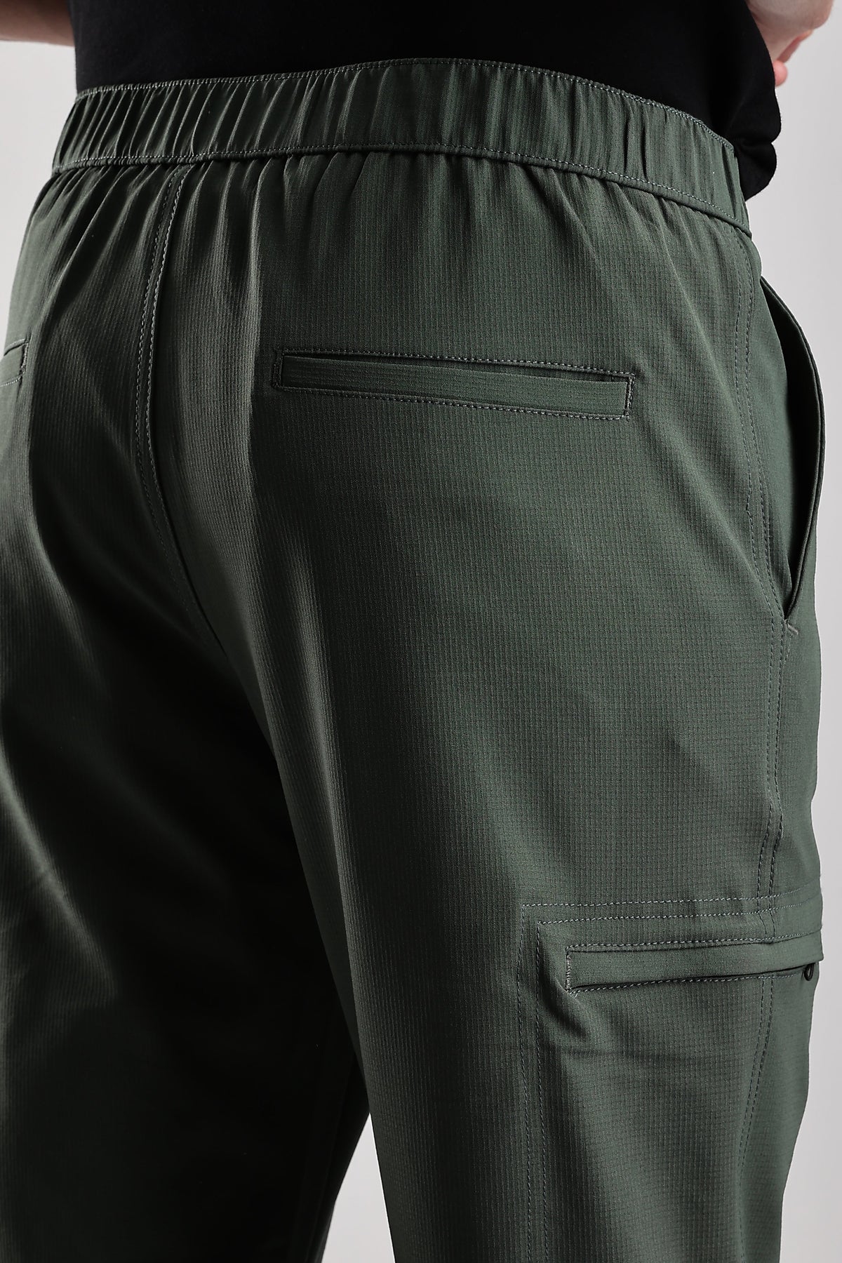 Men Structured Adventure Cargo-Ft Green