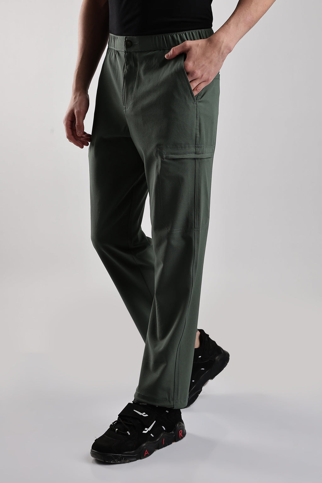 Men Structured Adventure Cargo-Ft Green