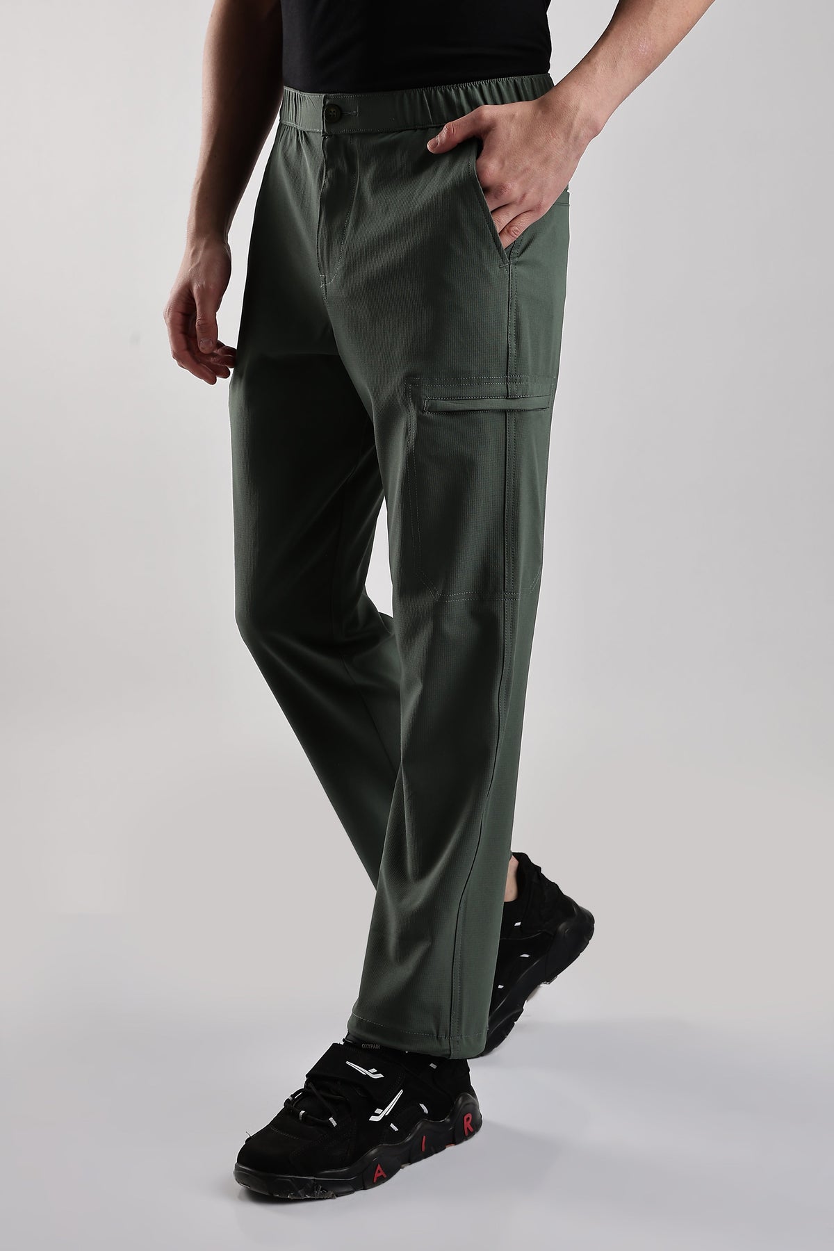 Men Structured Adventure Cargo-Ft Green