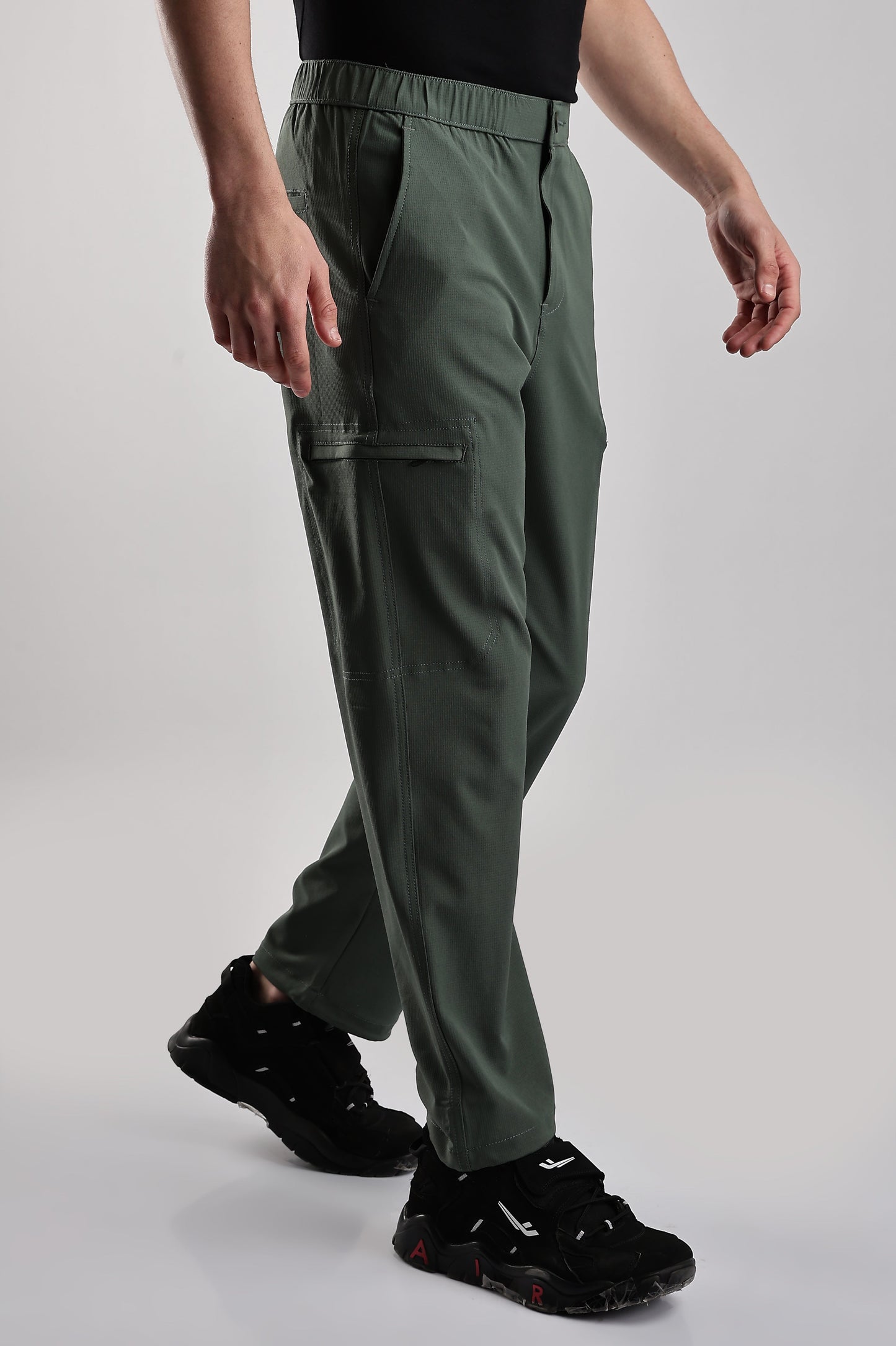 Men Structured Adventure Cargo-Ft Green
